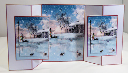Winter Scene Double Fold Back with Pyramage by Hazel Pepper