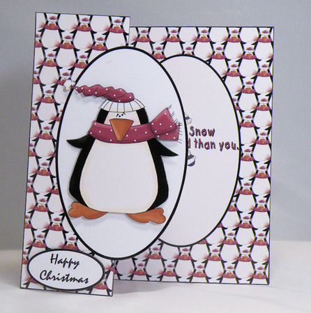 Penguin Friend Oval Fold Back by Hazel Pepper
