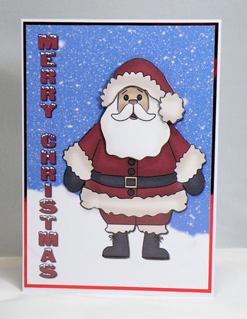 Santa in Snow Decoupage Quick Card Front by Hazel Pepper