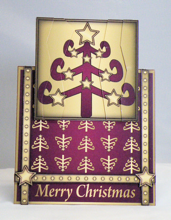 Funky Christmas Tree Vertical Fold Back Burgundy by Hazel Pepper