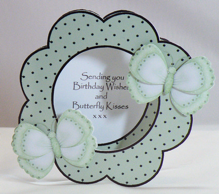 Mint Butterfly Birthday Aperture Card by Hazel Pepper