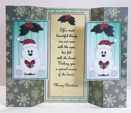 Little Bears and Gifts Double Fold Back Card by Hazel Pepper