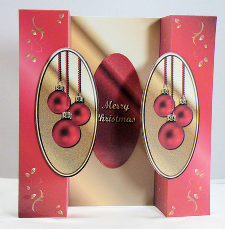 Christmas Baubles Double Fold Card by Hazel Pepper