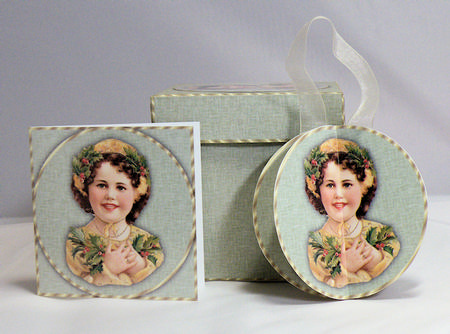 Christmas Girl & Holly 3D Bauble & Gift Box Kit by Hazel Pepper