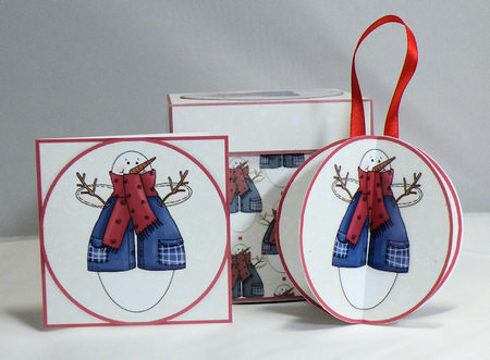 Angel Snowman Wearing a Scarf 3D Bauble & Gift Box Kit by Hazel Pepper