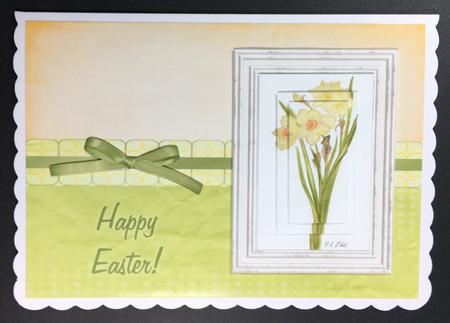 Daffodil Pyramage Easter Card 2 - Peach & Pistachio by Hazel Pepper