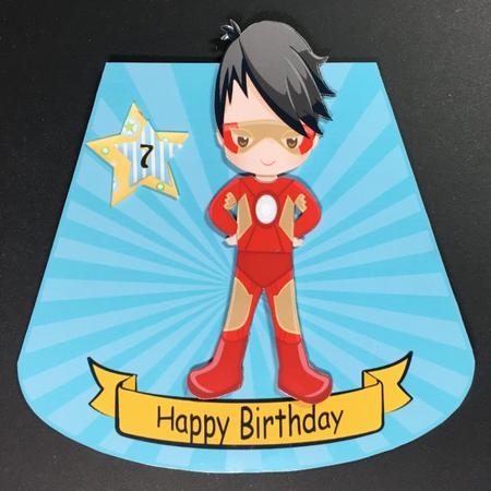 Super Hero No 8 Wobble Card Boy Age 3-8 by Hazel Pepper