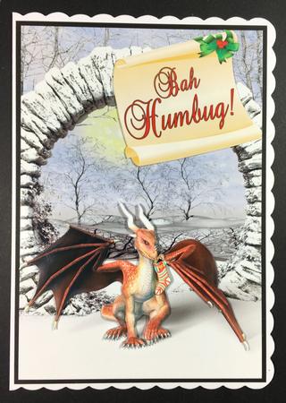 Hopeful Christmas Dragon with His Stocking. A5 Mini Kit. by Hazel Pepper