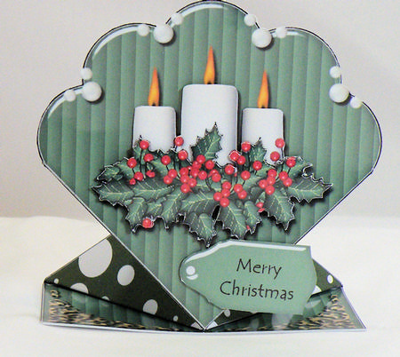 Christmas Candles Diamond Top Card by Hazel Pepper