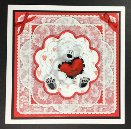 Polar Bear Love Topper with Scalloped Pyramage by Hazel Pepper