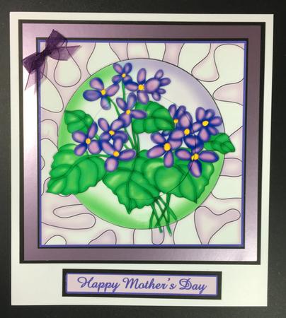 Sweet Violets Pyramid Card, Mother's Day,birthday,& More by Hazel Pepper