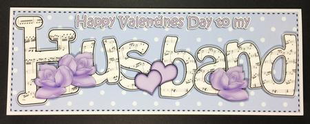 Lge Dl Valentine Husband Hearts & Roses 3D Decoupage by Hazel Pepper