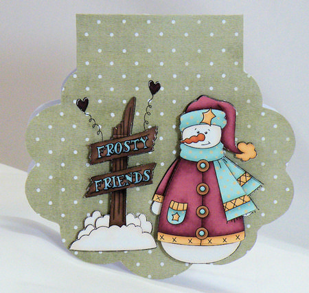 Snowman Merry Christmas Wobble Card Rocker Card by Hazel Pepper