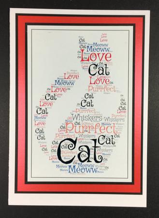 Cat With Heart Inset Word Art by Hazel Pepper