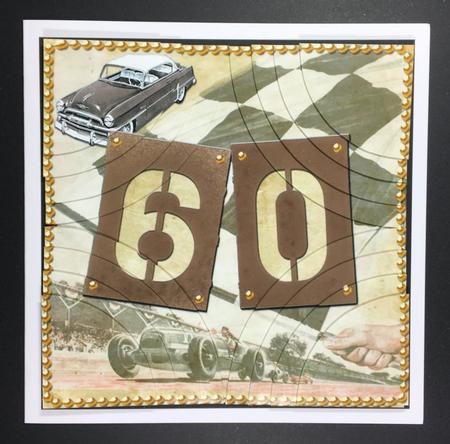 Vintage 60 Race Car 8in Rounded Corner Stacker Topper Kit by Hazel Pepper