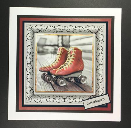 Rollerboots 6x6 Card Pyramid with Sentiment Tags by Hazel Pepper