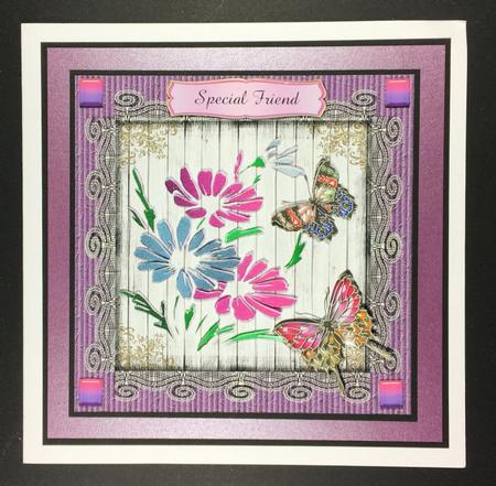 Stencil and Butterflies 6 Inch Topper Featured Gallery Photo