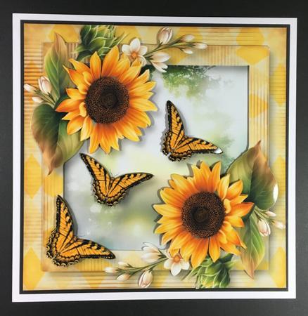 Floral & Flutters - Yellow Sunflowers 8x8 Quick Topper by Hazel Pepper