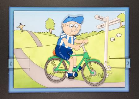 3D Bert's Bike Animated Moveable Decoupage Card Kit by Hazel Pepper