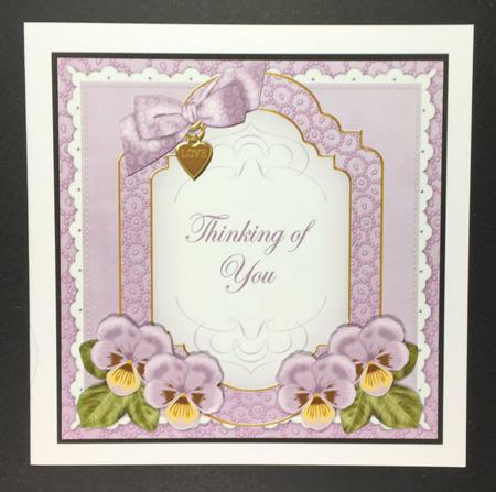 Lilac Pansy Thinking of You Fancy 7in Decoupage Topper by Hazel Pepper