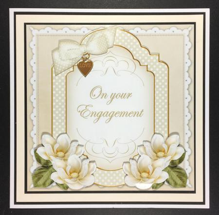 Cream Magnolia Your Engagement Fancy 7in Decoupage Topper by Hazel Pepper