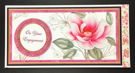 Cerise Magnolia Your Engagement Dl Decoupage Topper by Hazel Pepper