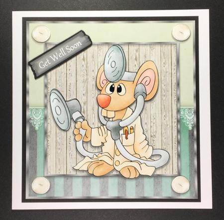 Get Well Soon Doctor Mouse 8x8 by Hazel Pepper