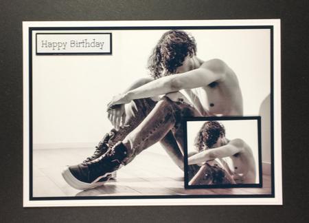 Birthday Card with Male Hunk Image by Hazel Pepper