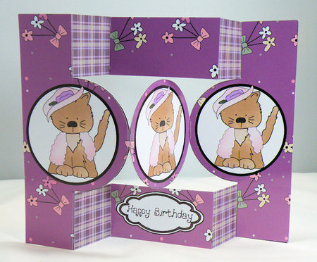 Fancy Cat in Pink Hat Circle Pop Out by Hazel Pepper