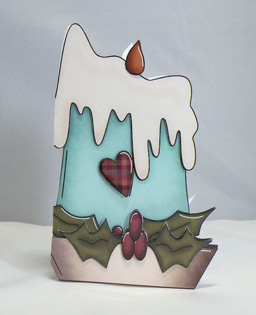 Candle Shaped Card Merry Christmas from Us to You by Hazel Pepper