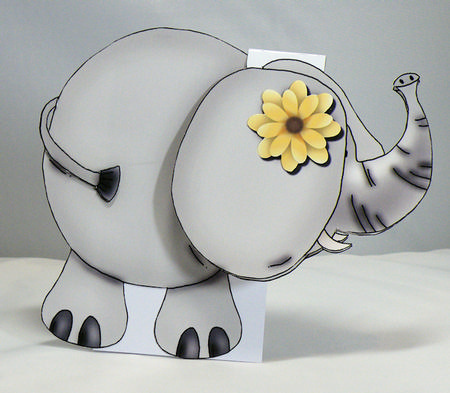 Elephant Belated Birthday Flip-up Card by Hazel Pepper