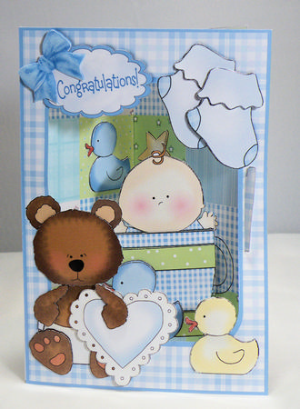 3D Corner Card Kit - Welcome New Baby Boy by Hazel Pepper