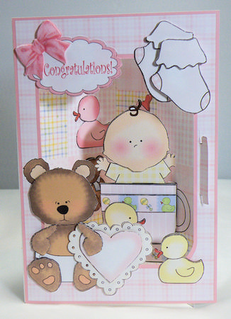 3D Corner Card Kit - Welcome New Baby Girl by Hazel Pepper