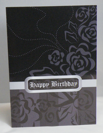 Black Magic and Roses-cut &fold A5 Card by Hazel Pepper