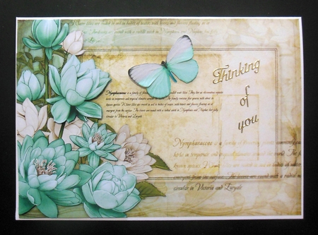 Lily Floral Spray Paper Aqua by Hazel Sumner