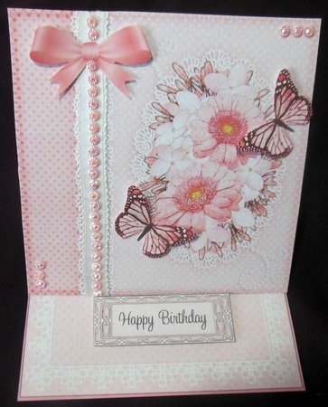 3D Easel Card Mini Kit - A Touch of Elegance - Flowers, Lace, Butterflies & Pearls by Hazel Sumner