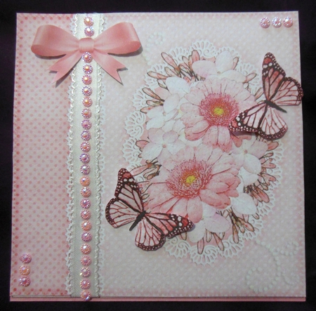 3D Easel Card Mini Kit - A Touch of Elegance - Flowers, Lace, Butterflies & Pearls by Hazel Sumner