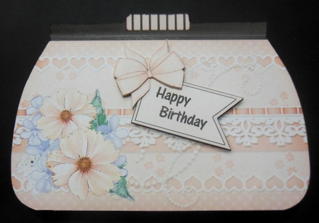 3D Shaped Card  Kit - A Touch of Elegance Flowers, Lace & Pearls Clutch Bag by Hazel Sumner