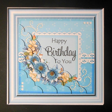 A Touch of Elegance Birthday Flowers Pearls and Lace Scalloped Corner Stacker by Hazel Sumner