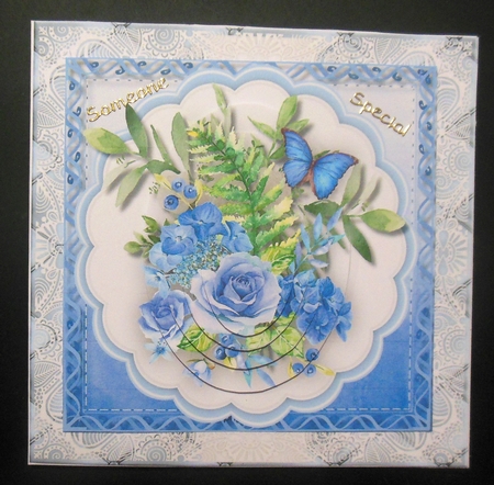 Fresh Blue Flowers , Pyramid  by Hazel Sumner