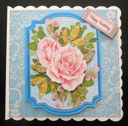 Pink Rose Topper, With Verse by Hazel Sumner