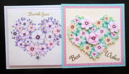 Floral Hearts 7.5 Inch Card Fronts Bumper Kit 2 by Hazel Sumner