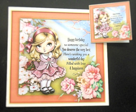 4, Lovely Card fronts , Girls with Verse by Hazel Sumner