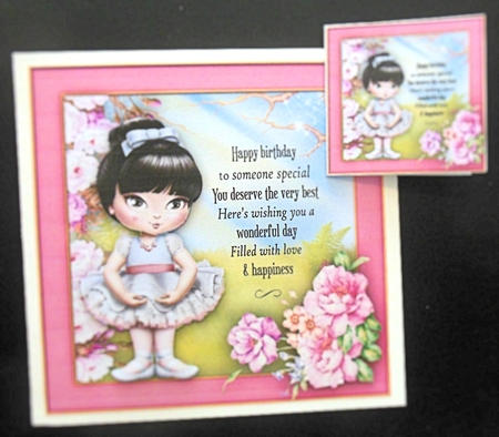 4, Lovely Card fronts , Girls with Verse by Hazel Sumner
