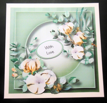 Winter Cotton & Eucalyptus 8x8 by Hazel Sumner