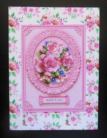 A4 Paper Fairy Garden 8 Pink/Green Watercolour Floral on White Background by Hazel Sumner