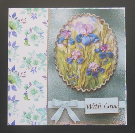 A4 Paper Fairy Garden 13 Aqua/Lilac Watercolour Flowers on White Background by Hazel Sumner