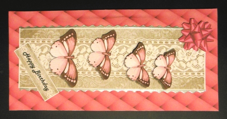 Large DL Card Vintage Butterflies 6 by Hazel Sumner