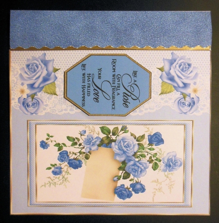 Blue roses card front (n)1 by Hazel Sumner