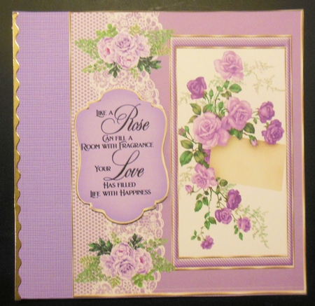 Lilac roses card front (n)1 by Hazel Sumner